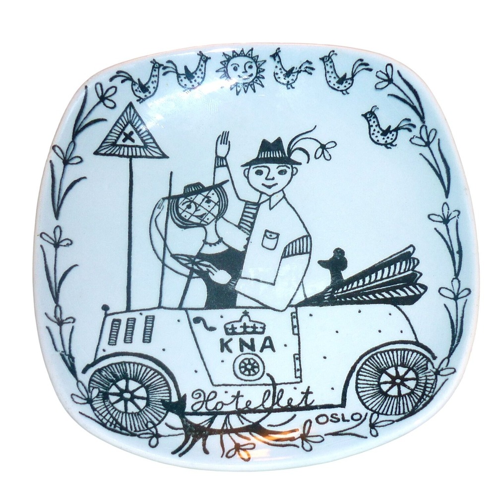 MCM Stavangerflint Norway Kari Nyquist Dish KNA Hotellet Oslo Vintage Car